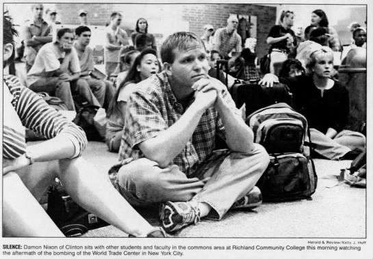 Students and faculty watching the aftermath